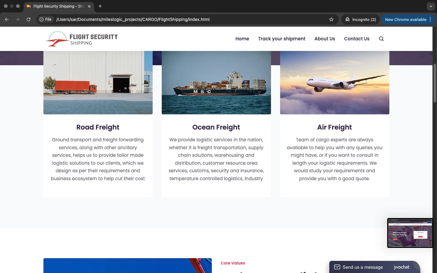 Logistics Website preview 2